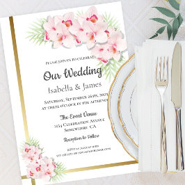 Hochzeit in Rosa und Gold Einladung