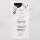 Hochzeit in Rosa und Schwarz Menükarte (Vorne/Hinten)