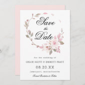 Hochzeit in Rosa und Weiß Save The Date (Vorne/Hinten)