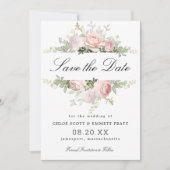 Hochzeit in Rosa und Weiß Save The Date (Vorderseite)