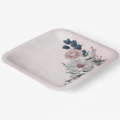 Hochzeit in Rosa-Weiß-Blumen Pappteller (Gewinkelt)