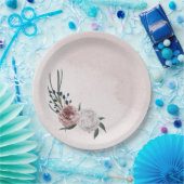 Hochzeit in Rosa-Weiß-Blumen Pappteller (Party)