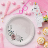 Hochzeit in Rosa-Weiß-Blumen Pappteller (Party)