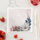 Hochzeit in Rosa-Weiß-Blumen Serviette (Beispiel)