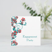 Hochzeit in Rot-Blau PERSONALIZE Einladung (Stehend Vorderseite)