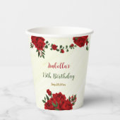 Hochzeit in Rot-Blume Pappbecher (Vorderseite)