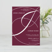 Hochzeit in Rot-Bordeaux-Foto Einladung (Stehend Vorderseite)