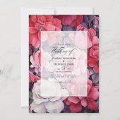 Hochzeit in Rot, Rosa und Silber Einladung (Vorderseite)