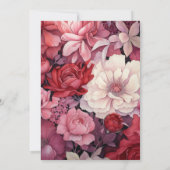 Hochzeit in Rot, Rosa und Silber Einladung (Rückseite)