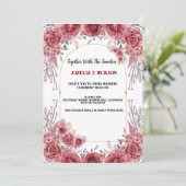 Hochzeit in Rot-Weiß-Aquarell Einladung (Stehend Vorderseite)