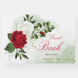 Hochzeit in Rot-Weiß-Blume Gästebuch