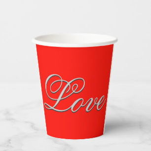 Hochzeit in Roter Liebe Pappbecher