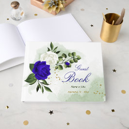 Hochzeit in royal-blauen Blume Gästebuch