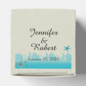 Hochzeit in Sand und Aqua Geschenkschachtel (Oben)