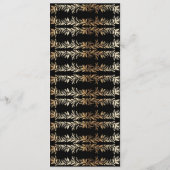 Hochzeit in Schwarz und Gold Menükarte (Rückseite)