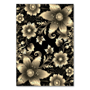 Hochzeit in Schwarz und Gold Tischnummer