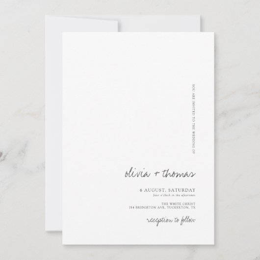 Hochzeit in Schwarz und Weiß Einladung (Vorderseite)