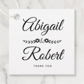 Hochzeit in Schwarz-Weiß-Blume Geschenkanhänger (Vorderseite)