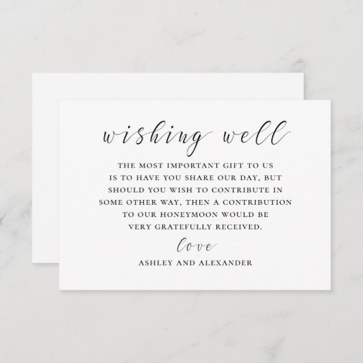 Hochzeit in Schwarz-Weiß-Kalligrafie wünschenswert Begleitkarte (Vorne/Hinten)