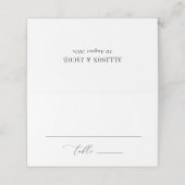 Hochzeit in Schwarz-Weiß-Schrift Platzkarte (Außenseite Aufgefaltet)