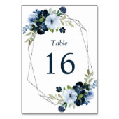 Hochzeit in Silber und Marine Tischnummer (Rückseite)
