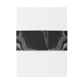 Hochzeit in silbergrauen und schwarzen Blume Einladungsbanderole (Rückseitenbeispiel)