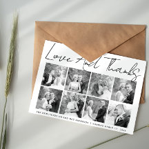 Hochzeit in Skriptkalligrafie Danke Foto Collage