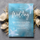 Hochzeit in tiefblauem Meer Einladung