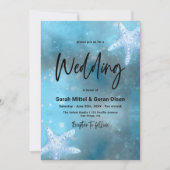 Hochzeit in tiefblauem Meer Einladung (Vorderseite)