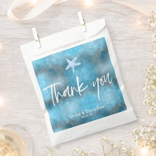 Hochzeit in tiefblauem Meer Geschenktütchen (Ausgeschnitten)