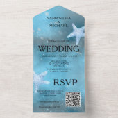 Hochzeit in tiefblauem Meer in einer Einladung (Innen Boden)