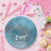 Hochzeit in tiefblauem Meer Pappteller (Party)