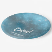 Hochzeit in tiefblauem Meer Pappteller (Schrägansicht)