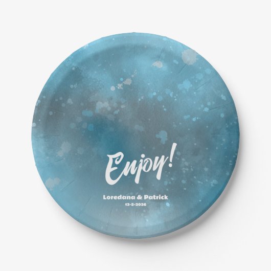 Hochzeit in tiefblauem Meer Pappteller (Vorderseite)