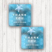 Hochzeit in tiefblauem Meer Quadratischer Aufkleber