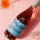 Hochzeit in tiefblauem Meer Schaumweinetikett