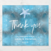 Hochzeit in tiefblauem Meer Schaumweinetikett (Einzelnes Label)