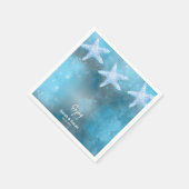Hochzeit in tiefblauem Meer Serviette (Ecke)