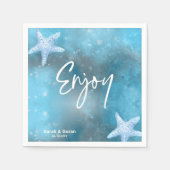 Hochzeit in tiefblauem Meer Serviette (Vorderseite)