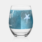 Hochzeit in tiefblauem Meer Weinglas Ohne Stiel (Links)