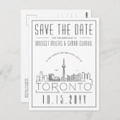 Hochzeit in Toronto, Kanada Skyline Save the Date Postkarte (Vorne/Hinten)