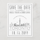 Hochzeit in Toronto, Kanada Skyline Save the Date Postkarte (Vorderseite)