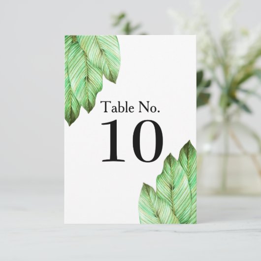 Hochzeit in tropischen Wasserfarben Einladung (Stehend Vorderseite)