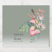 Hochzeit in tropischer Blume Bierflaschenetikett (Einzelnes Label)