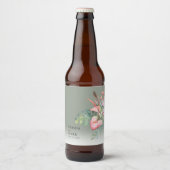 Hochzeit in tropischer Blume Bierflaschenetikett (Vorderseite)