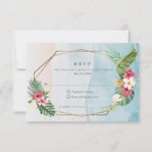 Hochzeit in tropischer Blume RSVP Karte (Vorderseite)