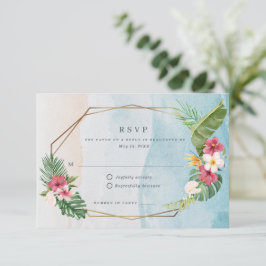 Hochzeit in tropischer Blume RSVP Karte