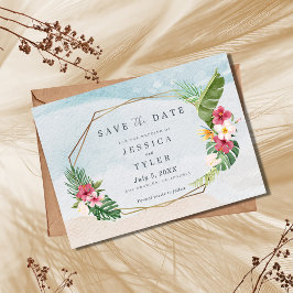 Hochzeit in tropischer Blume Save The Date