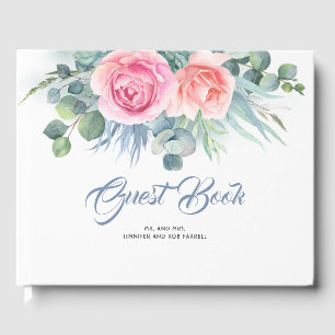 Hochzeit in trostfreiem Blau und Rosa Gästebuch