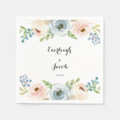 Hochzeit in trostfreiem Blau und Rosa Serviette (Vorderseite)